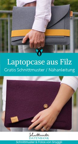 Laptopcase aus filz laptophuelle naehen kostenlos schnittmuster gratis pdf download naehidee