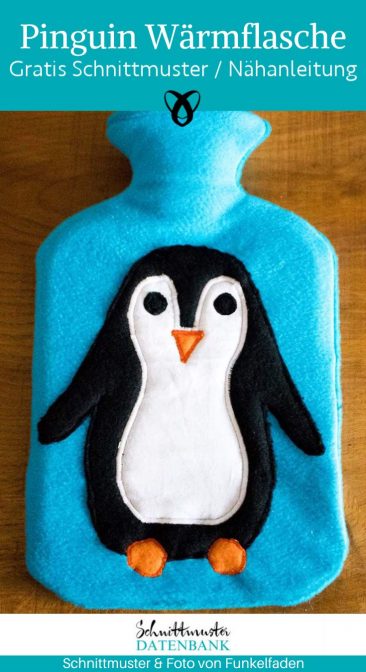 Pinguin waermflaschenhuelle naehen kostenlos schnittmuster gratis pdf download naehidee