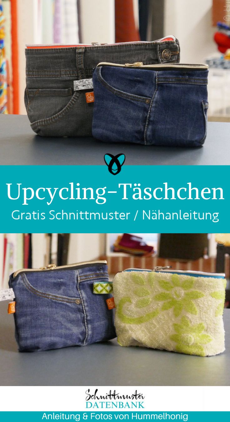 Upcycling taeschchen reissverschluss naehen kostenlos gratis Freebook naehidee naehanleitung A