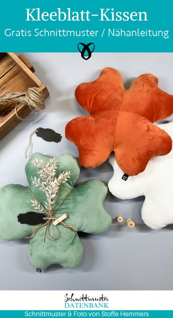 Kleblatt kissen gluecksbringer geschenkidee naehen kostenlos schnittmuster gratis pdf download naehidee