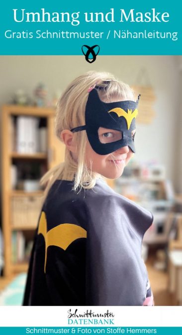 batman umhang maske faschin karneval kostuem idee kinder naehen kostenlos schnittmuster gratis pdf download naehidee