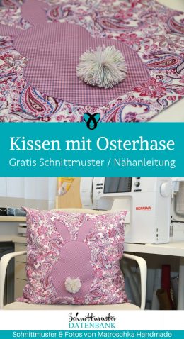 Kissen mit osterhase bommel naehen kostenlos schnittmuster gratis pdf download naehidee