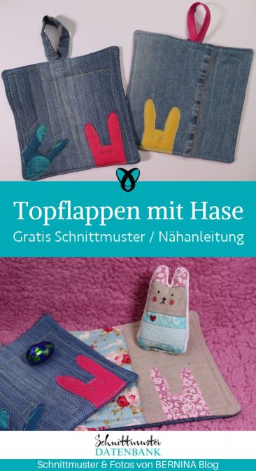 Topflappen hase ostern jeans naehen kostenlos schnittmuster gratis pdf download naehidee