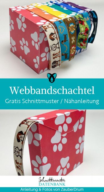 Webbandschachtel basteln diy freebie