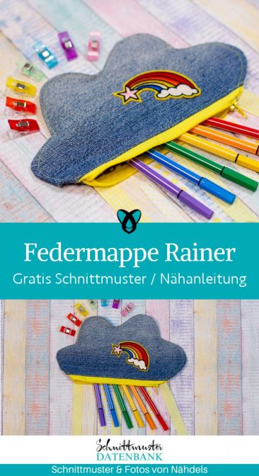 Federmappe Wolke kinder naehen kostenlos schnittmuster gratis pdf download naehidee