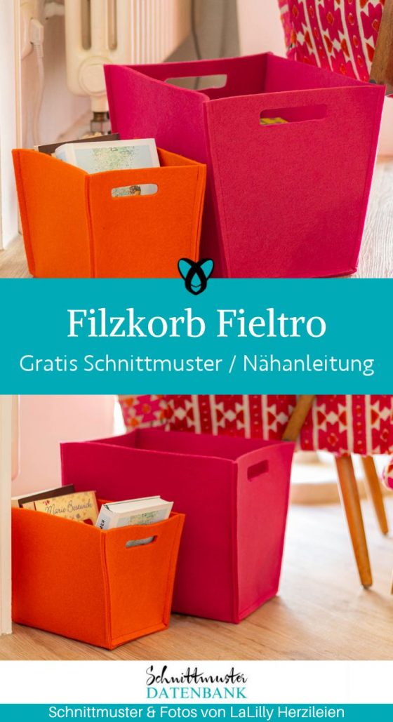 Filzkorb grosses utensilo naehen kostenlos schnittmuster gratis pdf download naehidee