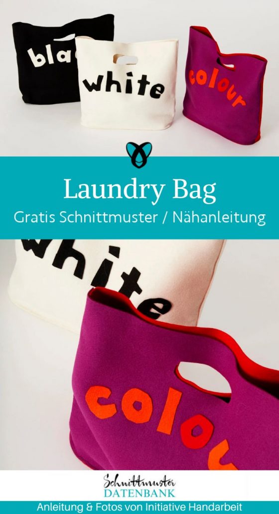 Laundry bag wollfilz tasche naehen kostenlos gratis Freebook naehidee naehanleitung