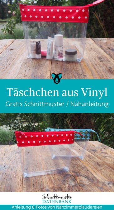 Taeschchen aus Vinyl durchsichtig kosmetiktasche reise naehen kostenlos gratis Freebook naehidee naehanleitung