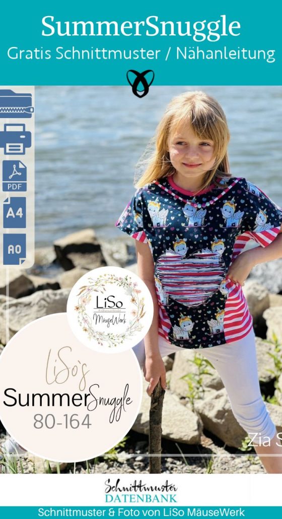 summer snuggle tshirt kinder kapuze naehen kostenlos schnittmuster gratis pdf download naehidee