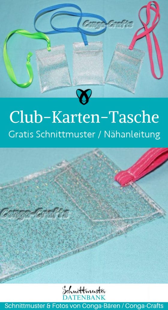 Club Karten Tasche ausweis umhaengen naehen kostenlos schnittmuster gratis pdf download naehidee