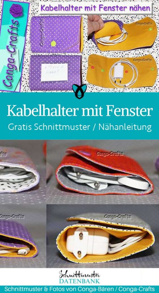 Kabelhalter kabel taeschchen naehen kostenlos schnittmuster gratis pdf download naehidee