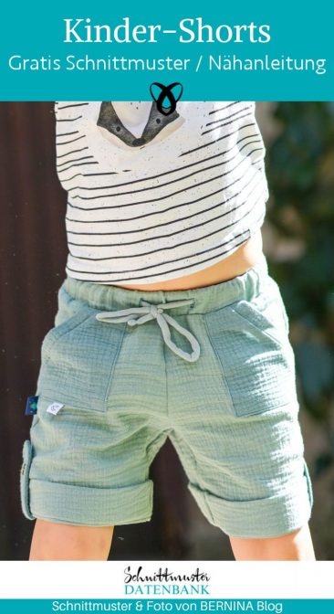 Kinder Shorts webwaren musselin naehen kostenlos schnittmuster gratis pdf download naehidee