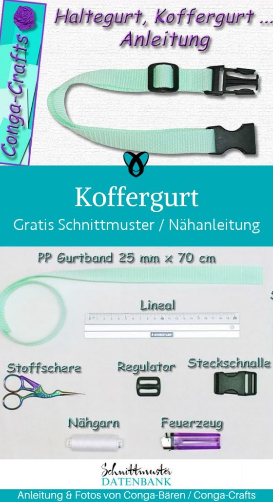 Koffergurt gurtband schnalle naehen kostenlos gratis Freebook naehidee naehanleitung