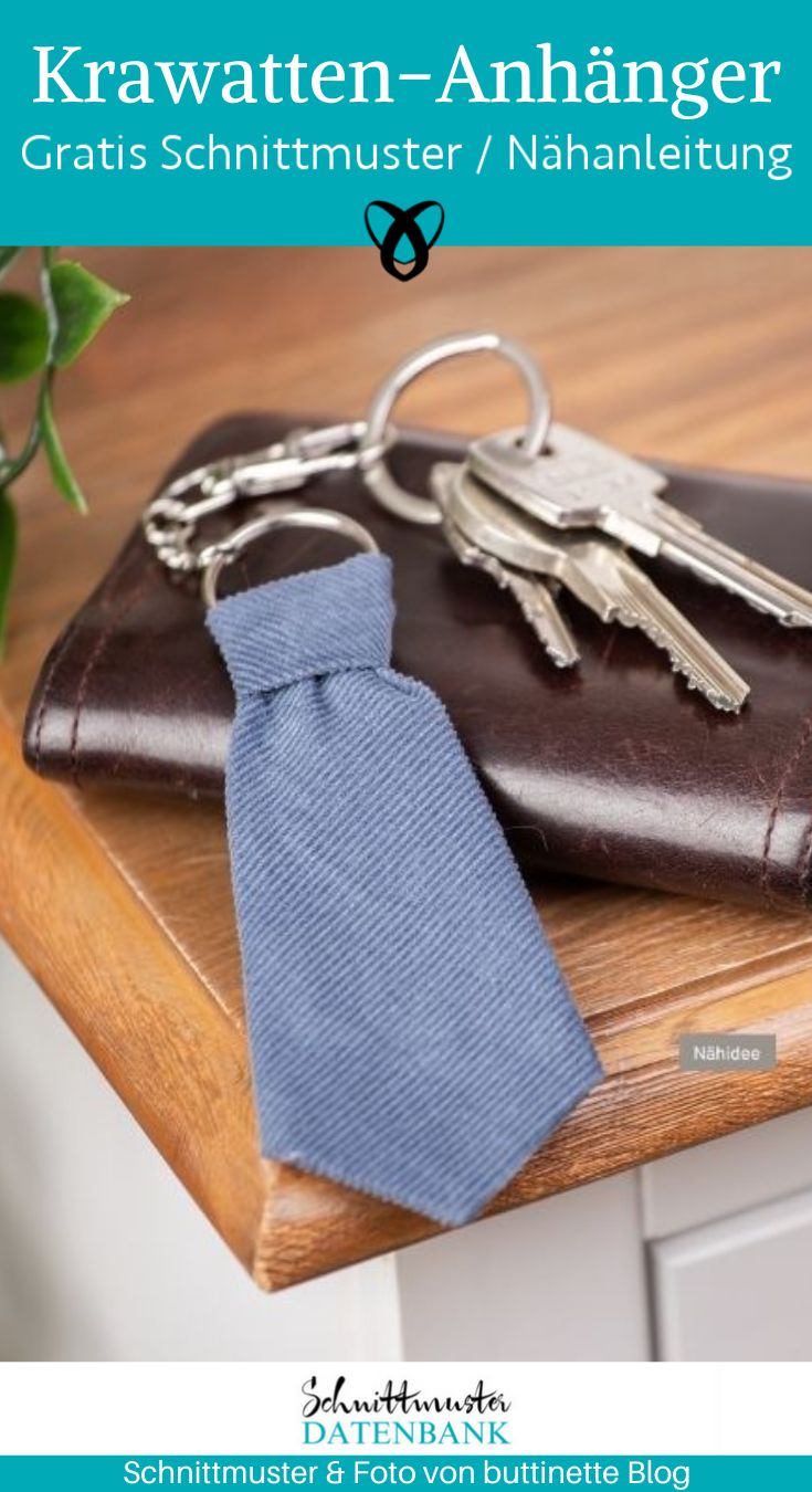 Krawatten schluesselanhaenger witzig naehen kostenlos schnittmuster gratis pdf download naehidee