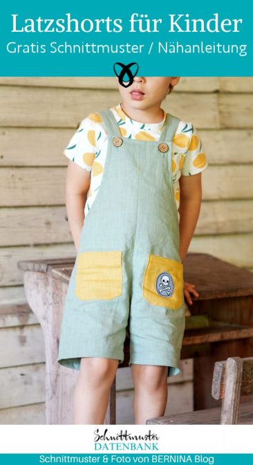 Latzshorts latzhose kinder sommer webware naehen kostenlos schnittmuster gratis pdf download naehidee