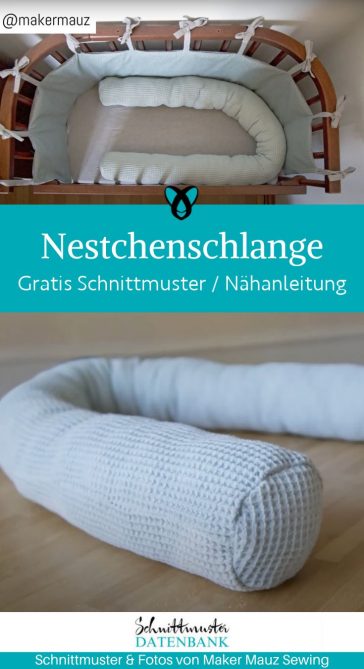 Nestchenschlange Bettschlange Babybett naehen kostenlos schnittmuster gratis pdf download naehidee