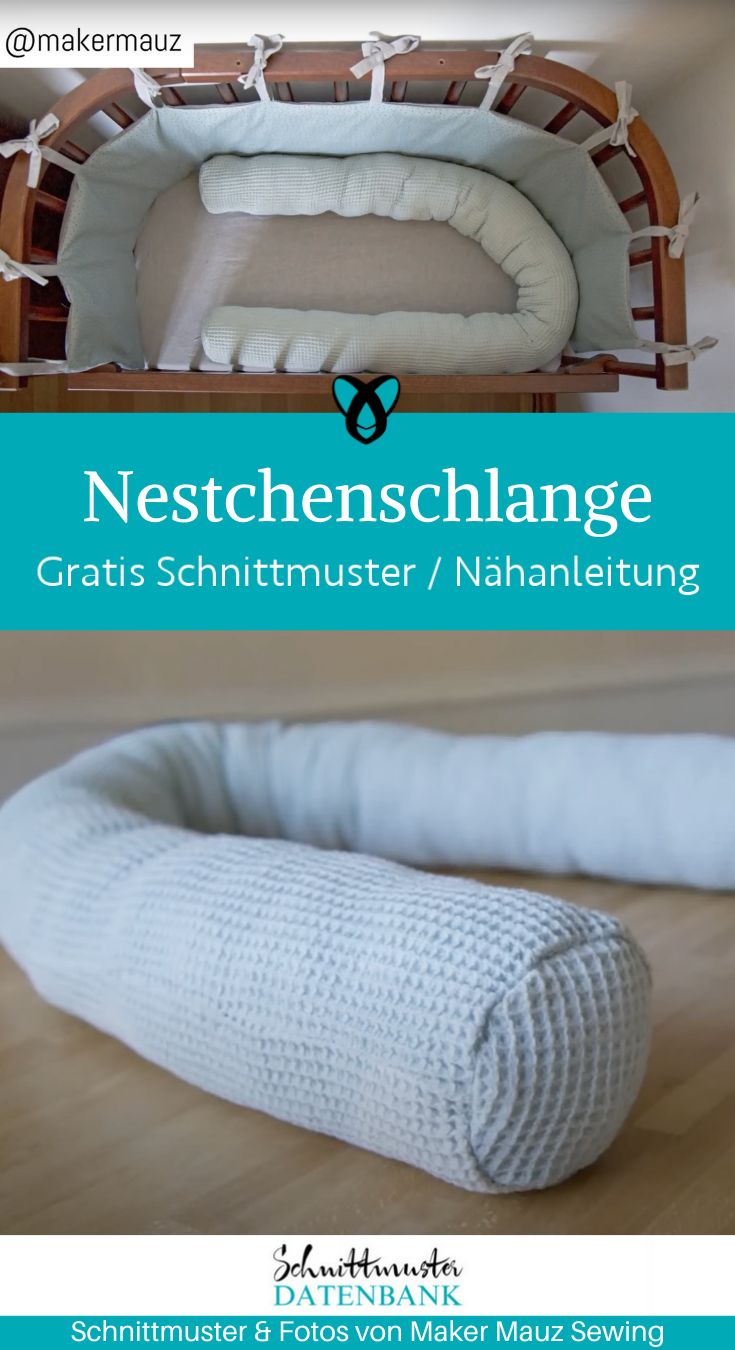 Nestchenschlange Bettschlange Babybett naehen kostenlos schnittmuster gratis pdf download naehidee