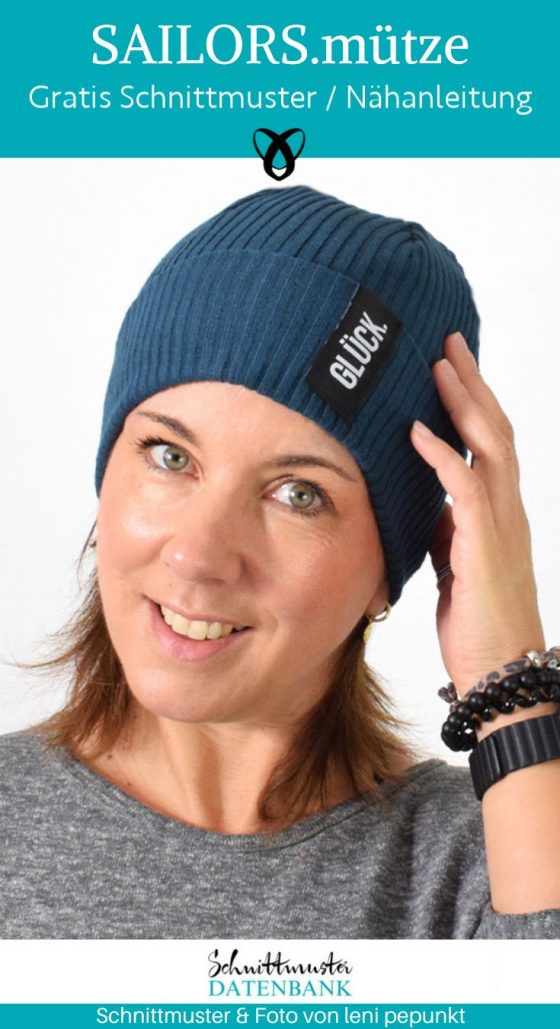 Sailors Muetze Hipster Beanie Erwachsene naehen kostenlos schnittmuster gratis pdf download naehidee
