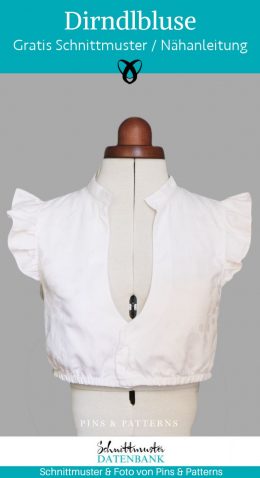 dirndlbluse bluse oktoberfest naehen kostenlos schnittmuster gratis pdf download naehidee