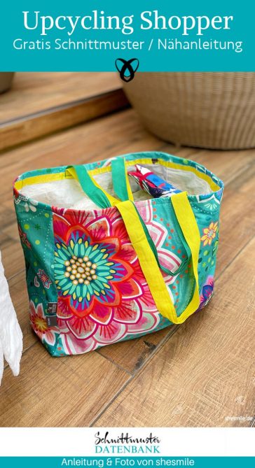 upcycling shopper tasche naehen kostenlos gratis Freebook naehidee naehanleitung