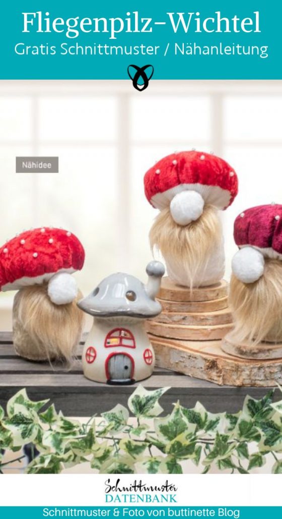 Fliegenpils wichtel witzig herbst deko naehen kostenlos schnittmuster gratis pdf download naehidee