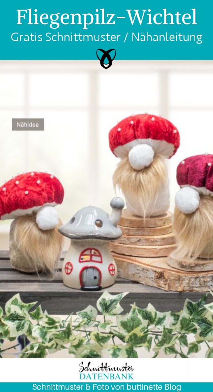 Fliegenpils wichtel witzig herbst deko naehen kostenlos schnittmuster gratis pdf download naehidee
