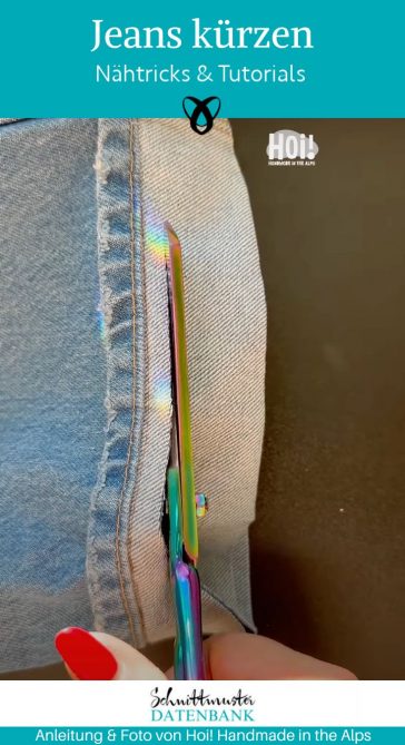 Jeans kuerzen originalsaum video naehen kostenlos gratis naehanleitung