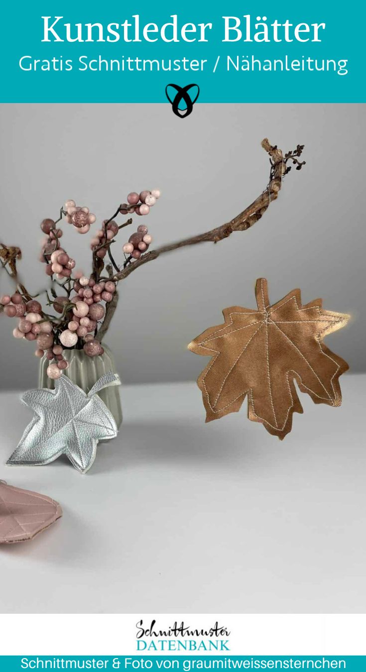 Kunstleder Blaetter herbst naehen kostenlos schnittmuster gratis pdf download naehidee