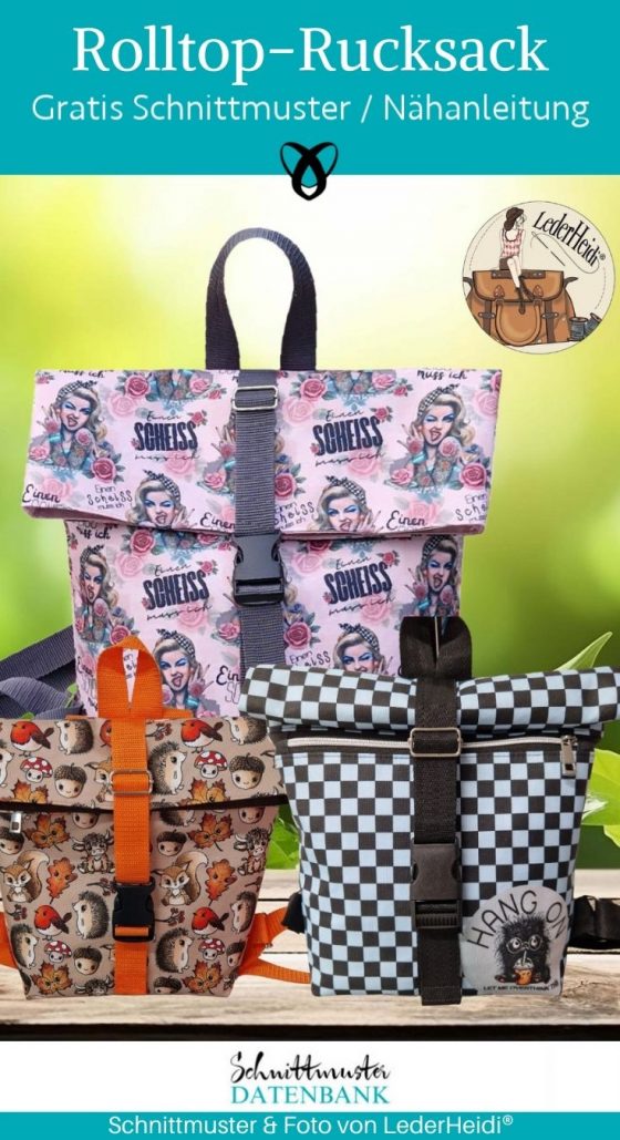 Rolltop Rucksack lederheidi naehen kostenlos schnittmuster gratis pdf download naehidee