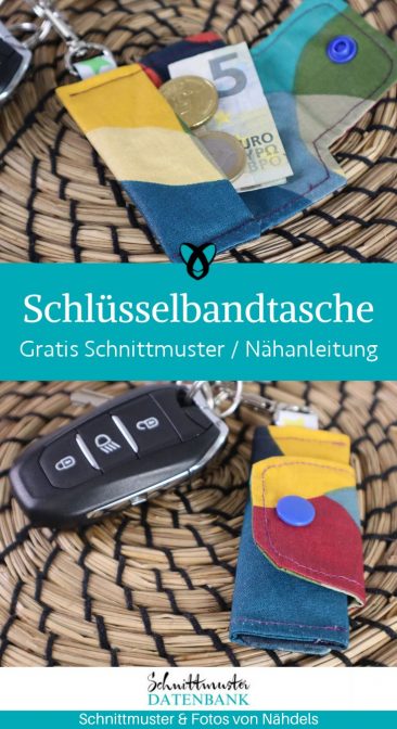 Schluesselbandtasche chiptaeschchen mini portemonnaie naehen kostenlos schnittmuster gratis pdf download naehidee