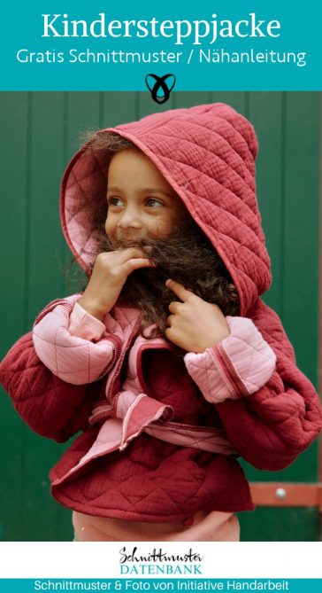 Steppjacke kinder kapuze jacke naehen kostenlos schnittmuster gratis pdf download naehidee