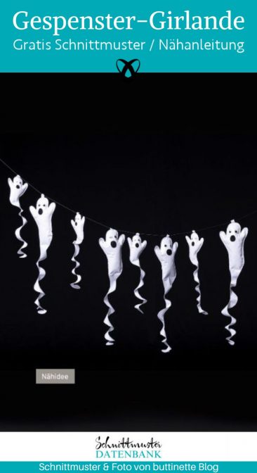 gespenster girlande halloween geister naehen kostenlos schnittmuster gratis pdf download naehidee