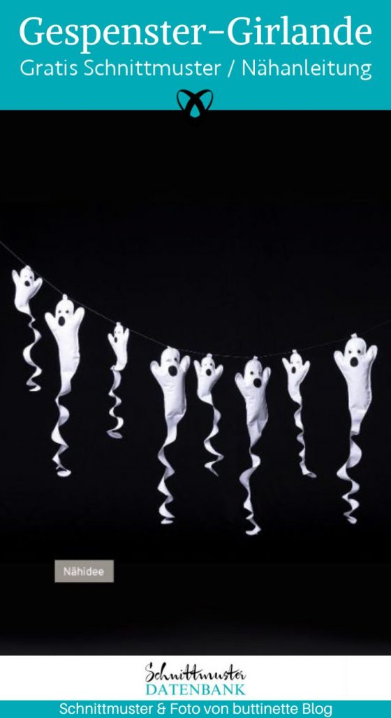 gespenster girlande halloween geister naehen kostenlos schnittmuster gratis pdf download naehidee
