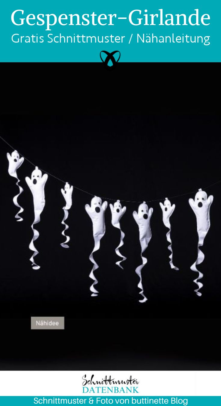 gespenster girlande halloween geister naehen kostenlos schnittmuster gratis pdf download naehidee