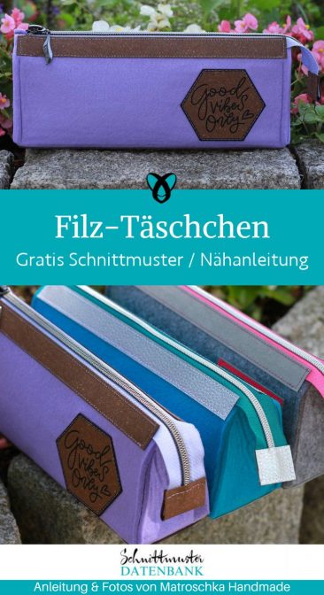 Filz Taeschchen naehen kostenlos schnittmuster gratis pdf download naehidee