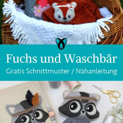 Fuchs Waschbaer stickdatei freebie kostenlos gratis download