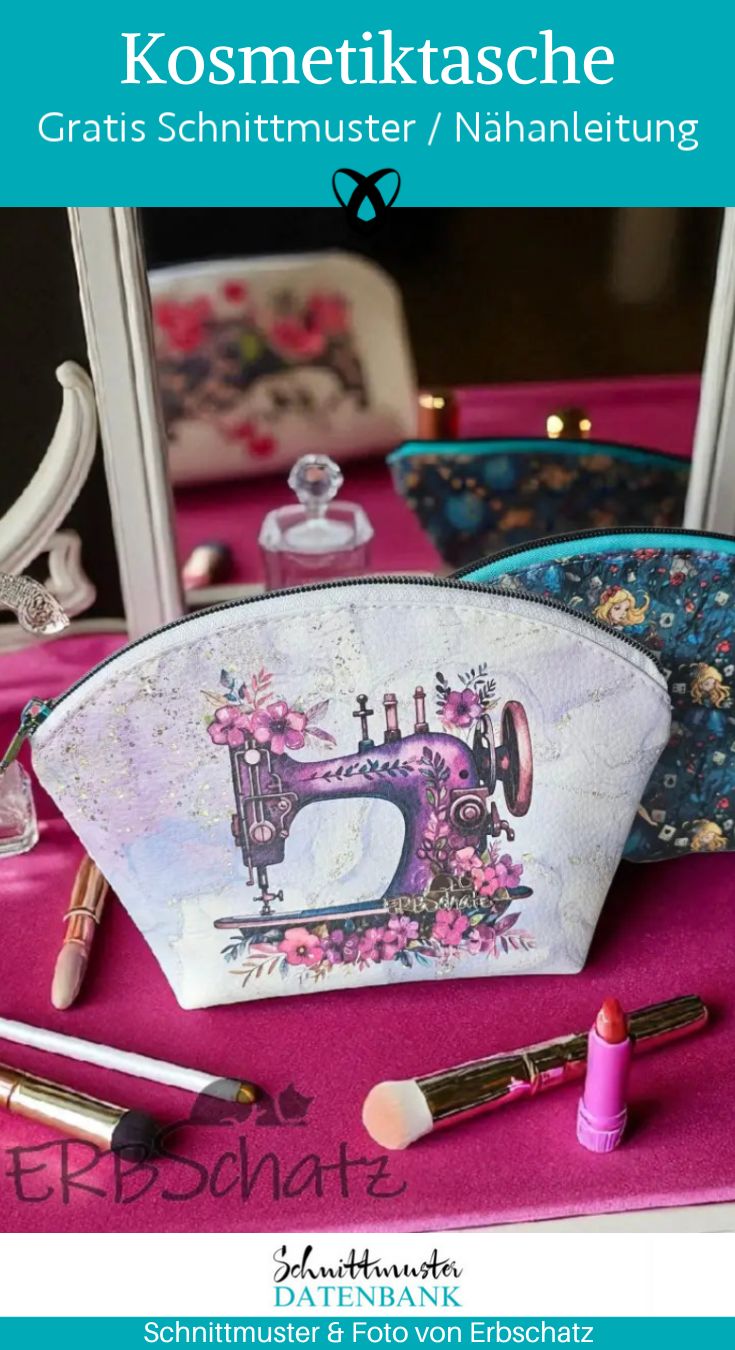Kosmetiktasche rund oben naehen kostenlos schnittmuster gratis pdf download naehidee