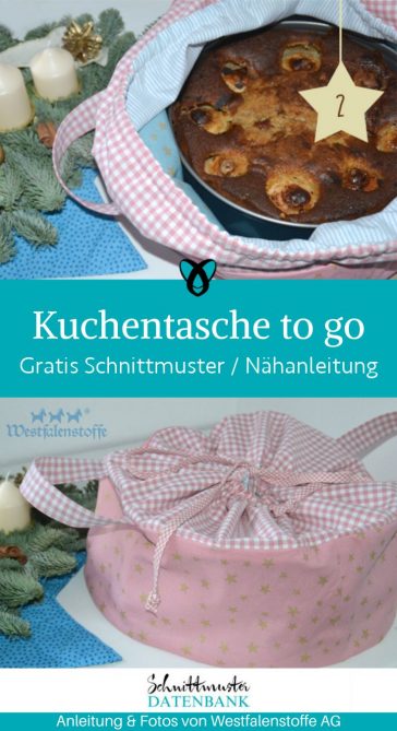 Kuchentasche rund kuchen tragen naehen kostenlos gratis Freebook naehidee naehanleitung