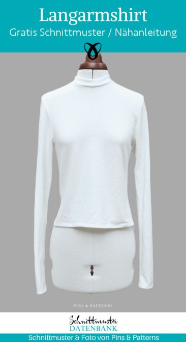 Langarmshirt crewneck mit kragen damen frauen jersey naehen kostenlos schnittmuster gratis pdf download naehidee