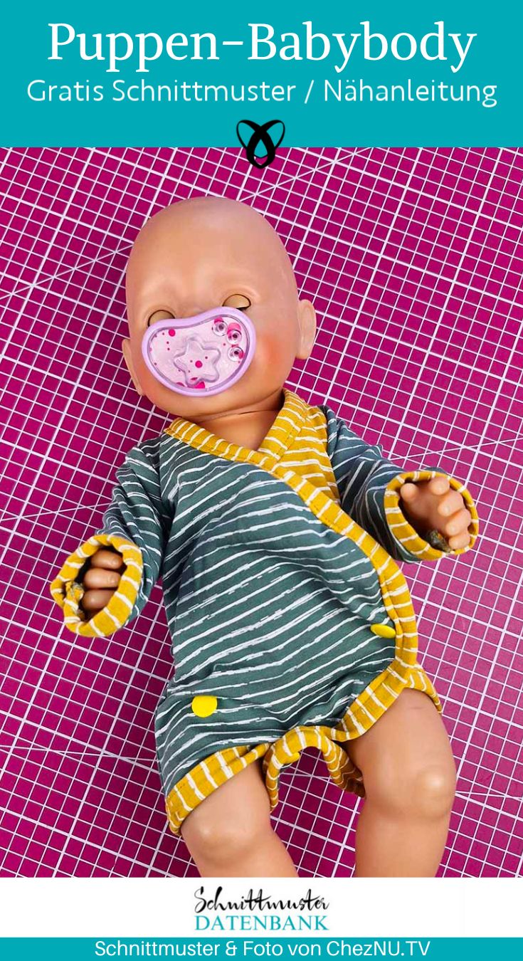 Puppen Babybody kleidung naehen kostenlos schnittmuster gratis pdf download naehidee