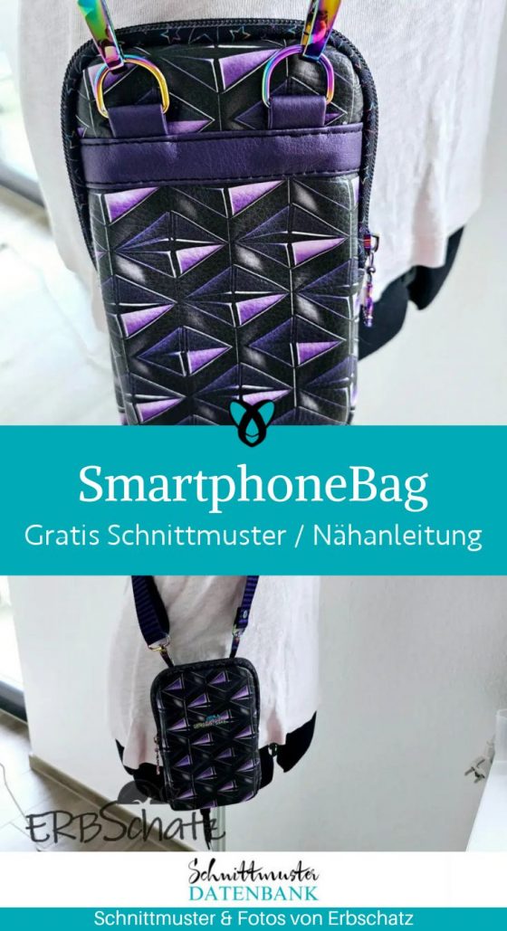 Smartphoe bag handytasche umhaengen naehen kostenlos schnittmuster gratis pdf download naehidee