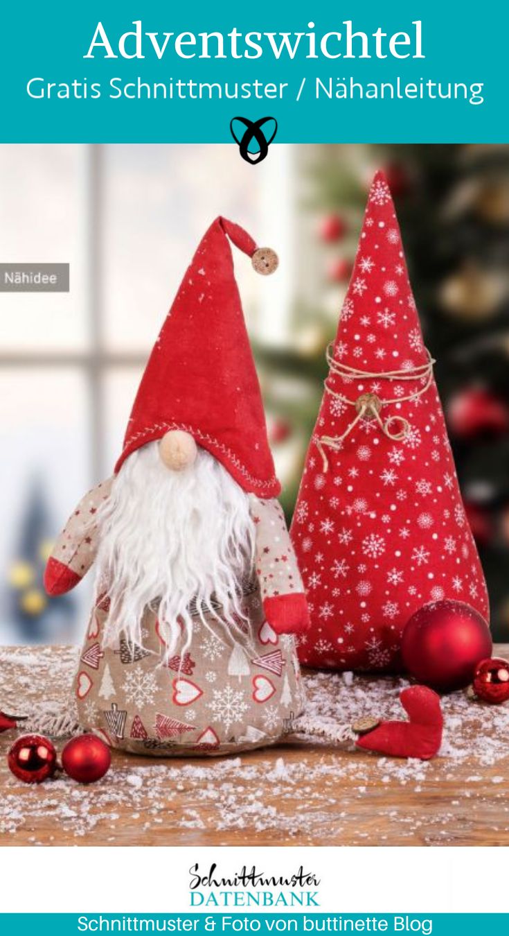 Adventswichtel wichtel weihnachten deko naehen kostenlos schnittmuster gratis pdf download naehidee