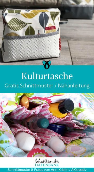 Kulturtasche mit faechern shampoo naehen kostenlos schnittmuster gratis pdf download naehidee