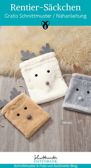 Rentier Saeckchen witzig naehen kostenlos schnittmuster gratis pdf download naehidee