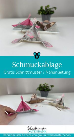Schmuckablage schmuck utensilo dreieck klein naehen kostenlos schnittmuster gratis pdf download naehidee