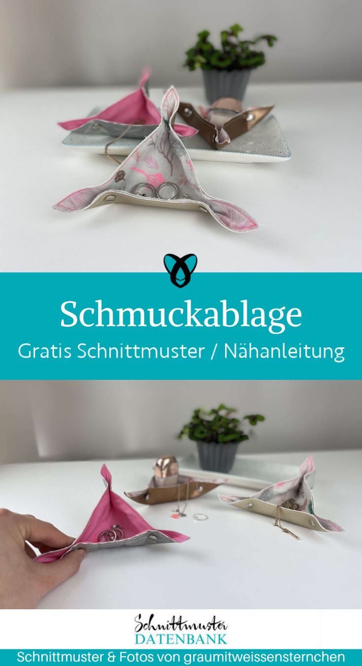 Schmuckablage schmuck utensilo dreieck klein naehen kostenlos schnittmuster gratis pdf download naehidee