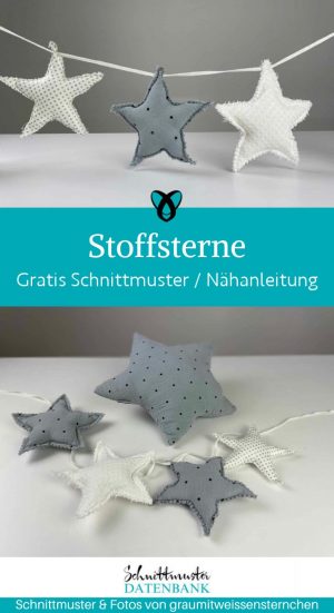 Stoffsterne dekoidee kinderzimmer naehen kostenlos schnittmuster gratis pdf download naehidee