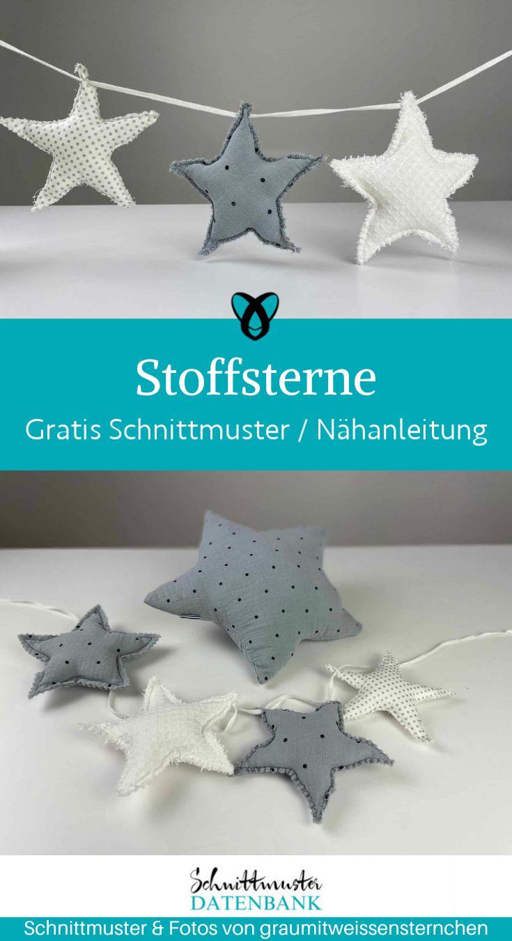Stoffsterne dekoidee kinderzimmer naehen kostenlos schnittmuster gratis pdf download naehidee