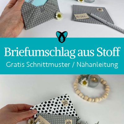 Briefumschlag aus stoff gutschein verpacken last minute naehen kostenlos gratis Freebook naehidee naehanleitung