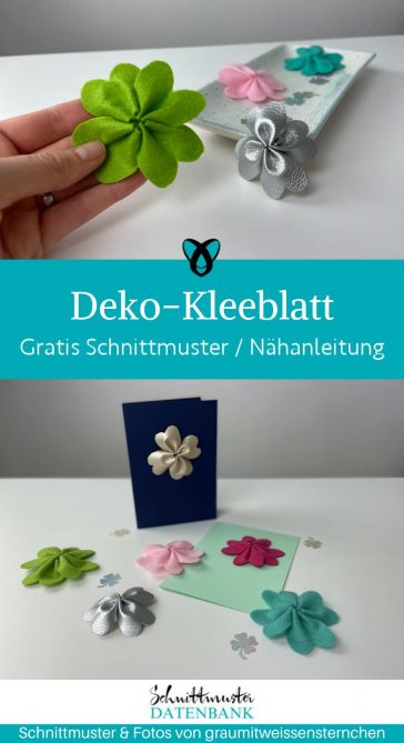 Deko Kleeblatt gluecksbringer silvester naehen kostenlos schnittmuster gratis pdf download naehidee